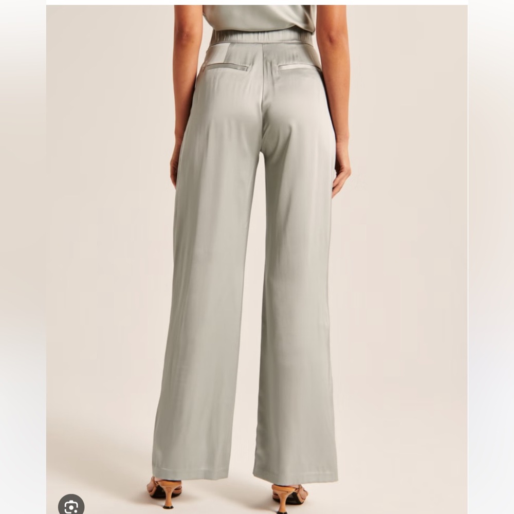 Abercrombie & Fitch Cream Satin Pants - Picture 3 of 6